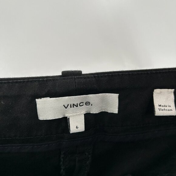 VINCE Women's Black Dark Charcoal Gray Cotton Spandex Bermuda Shorts Size 6 - Picture 4 of 5